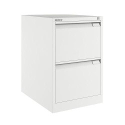 BISLEY ARCHIVADOR METÁLICO BS1623 PREMIUM 2 CAJONES FOLIO CARPETAS COLGANTES MULTIFORMATO FONDO 62CM BLANCO