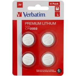 VERBATIM PILAS PLANAS LITIO CR2032 (PACK 4 UDS)