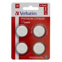 VERBATIM PILAS PLANAS DE LITIO 3V - CR2450 BLISTER 4 UD