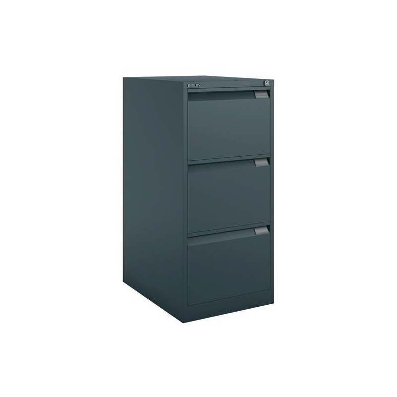 BISLEY ARCHIVADOR METÁLICO BS1633 PREMIUM 3 CAJONES FOLIO CARPETAS COLGANTES MULTIFORMATO FONDO 62CM ANTRACITA