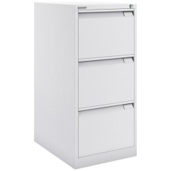 BISLEY ARCHIVADOR METÁLICO BS1633 PREMIUM 3 CAJONES FOLIO CARPETAS COLGANTES MULTIFORMATO FONDO 62CM BLANCO