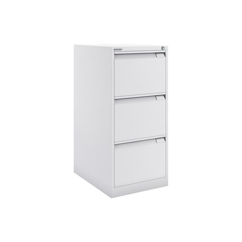 BISLEY ARCHIVADOR METÁLICO BS1633 PREMIUM 3 CAJONES FOLIO CARPETAS COLGANTES MULTIFORMATO FONDO 62CM BLANCO