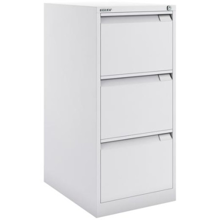 BISLEY ARCHIVADOR METÁLICO BS1633 PREMIUM 3 CAJONES FOLIO CARPETAS COLGANTES MULTIFORMATO FONDO 62CM BLANCO