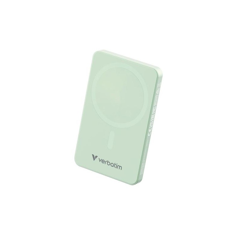 VERBATIM CARGADOR INALAMBRICO POWER BANK 5K MAH 1XUSB-C VERDE