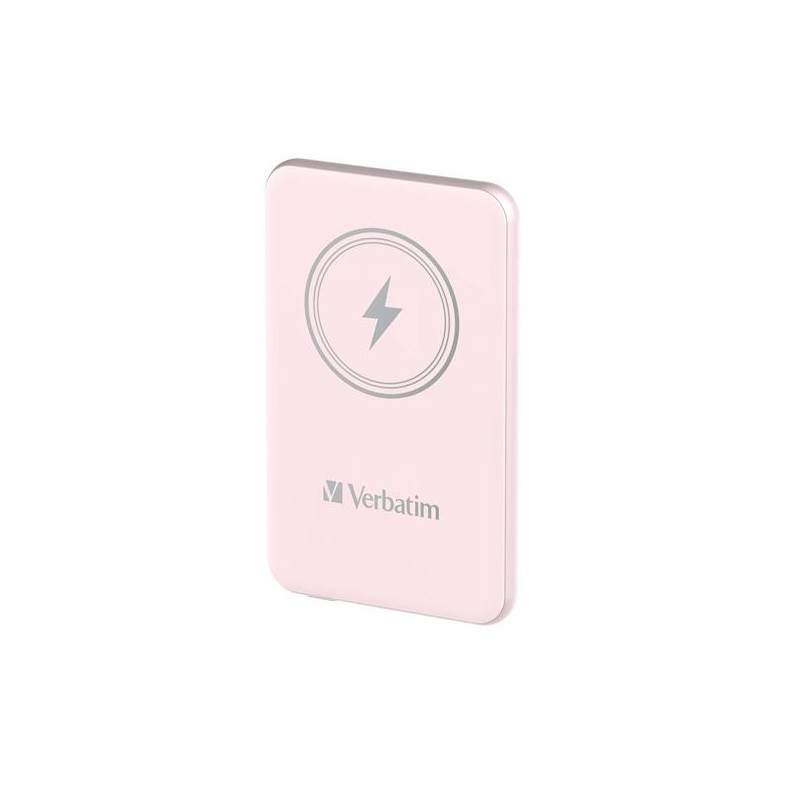 VERBATIM CARGADOR INALAMBRICO POWER BANK 5K MAH 1XUSB-C ROSA