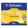 VERBATIM DVD+RW, 4.7GB, 4X, 5 PACK JEWEL CASE, SUPERFICIE MATT SILVER