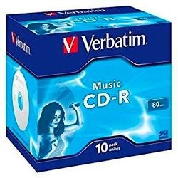 VERBATIM CD-R MUSIC, 80MIN, 16X, 10 PACK JEWEL CASE