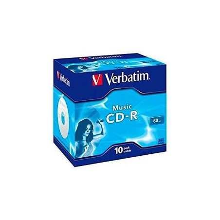 VERBATIM CD-R MUSIC, 80MIN, 16X, 10 PACK JEWEL CASE