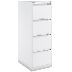 BISLEY ARCHIVADOR METÁLICO BS1643 PREMIUM 4 CAJONES FOLIO CARPETAS COLGANTES MULTIFORMATO FONDO 62CM BLANCO