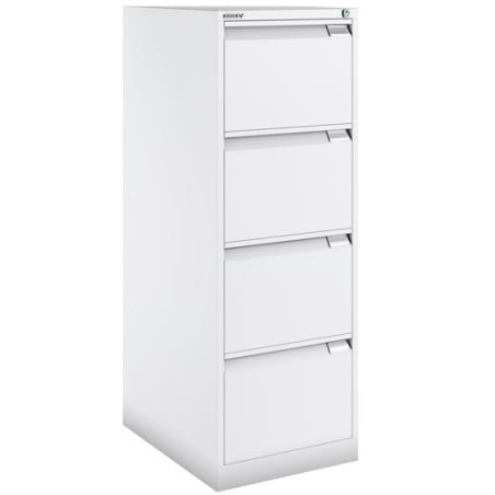 BISLEY ARCHIVADOR METÁLICO BS1643 PREMIUM 4 CAJONES FOLIO CARPETAS COLGANTES MULTIFORMATO FONDO 62CM BLANCO