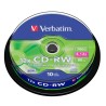 VERBATIM CD-RW, 700MB, 12X, 10 PACK SPINDLE, SUPERFICIE SCRATCH RESISTANT REGRABABLE