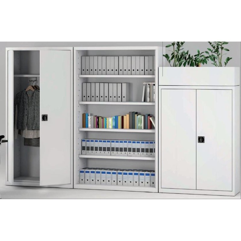 ARMARIO ALTO GRIS PUERTAS BATIENTES 198X120X45 4B