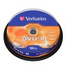 VERBATIM DVD-R, 4.7GB, 16X, 10 PACK SPINDLE, SUPERFICIE MATT SILVER