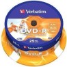 VERBATIM DVD-R, 4.7GB, 16X, 25 PACK SPINDLE, SUPERFICIE WIDE INKJET PRINTABLE (21 -118MM)