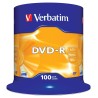 VERBATIM DVD-R, 4.7GB, 16X, 100 PACK SPINDLE, SUPERFICIE MATT SILVER