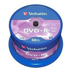 VERBATIM DVD+R, 4.7GB, 16X, 50 PACK SPINDLE, SUPERFICIE MATT SILVER