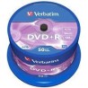 VERBATIM DVD+R, 4.7GB, 16X, 50 PACK SPINDLE, SUPERFICIE MATT SILVER