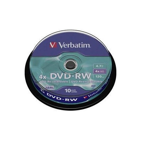 VERBATIM DVD-RW 4.7GB 4X (TARRINA 10 UNIDADES)
