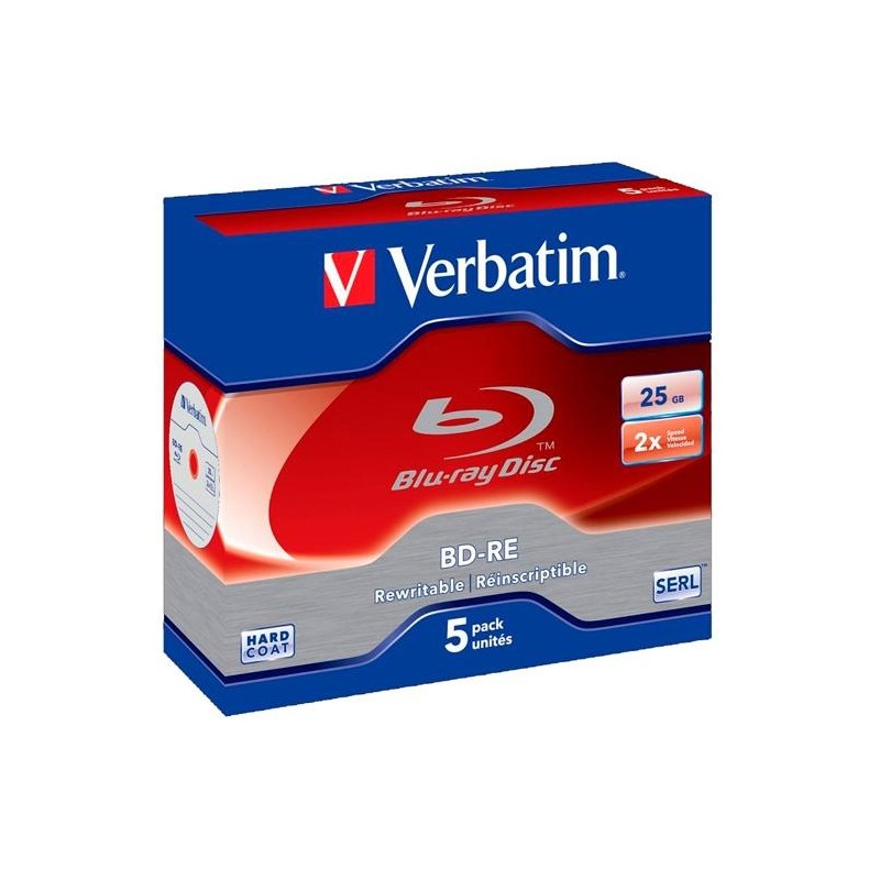 VERBATIM BD-R BLU-RAY 25GB 6X SPEED DATALIFE - 5 EN CAJA JEWEL