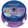 VERBATIM DVD+R DOBLE CAPA, 8.5GB, 8X, 25 PACK SPINDLE, SUPERFICIE MATT INKJET PRINTABLE (21 118MM)