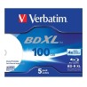 VERBATIM BD-R XL BLU-RAY 100GB 4X SPEED DATALIFE WHITE INKJET PRINTABLE - 5 EN CAJA JEWEL