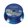 VERBATIM BD-R SL DATALIFE, 25GB, 6X, 25 PACK SPINDLE, WIDE INKJET PRINTABLE (22-118MM)