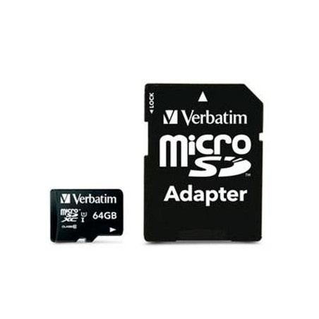 VERBATIM MICRO SDHC 64GB CLASE 10 C/ADAPTADOR