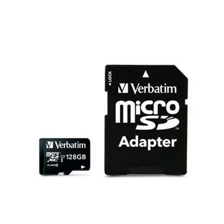 VERBATIM MICRO SDHC 128GB CLASE 10 C/ADAPTADOR