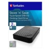 VERBATIM DISCO DURO EXTERNO STORE ´N´ SAVE 2TB HDD 3,5" USB 3.0 GEN 2 NEGRO