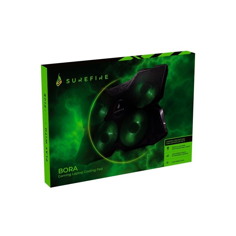 VERBATIM SOPORTE PARA PORTATIL SUREFIRE BORA GAMING LAPTOP COOLING PAD GREEN