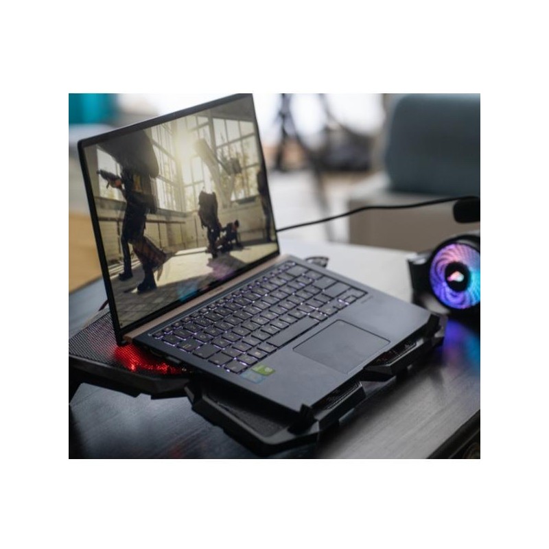 VERBATIM SOPORTE PARA PORTATIL SUREFIRE BORA GAMING LAPTOP COOLING PAD RED