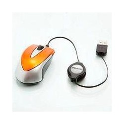 VERBATIM RATÓN GO MINI CABLE USB RETRÁCTIL 1000PPP ULTRAPORTÁTIL NARANJA