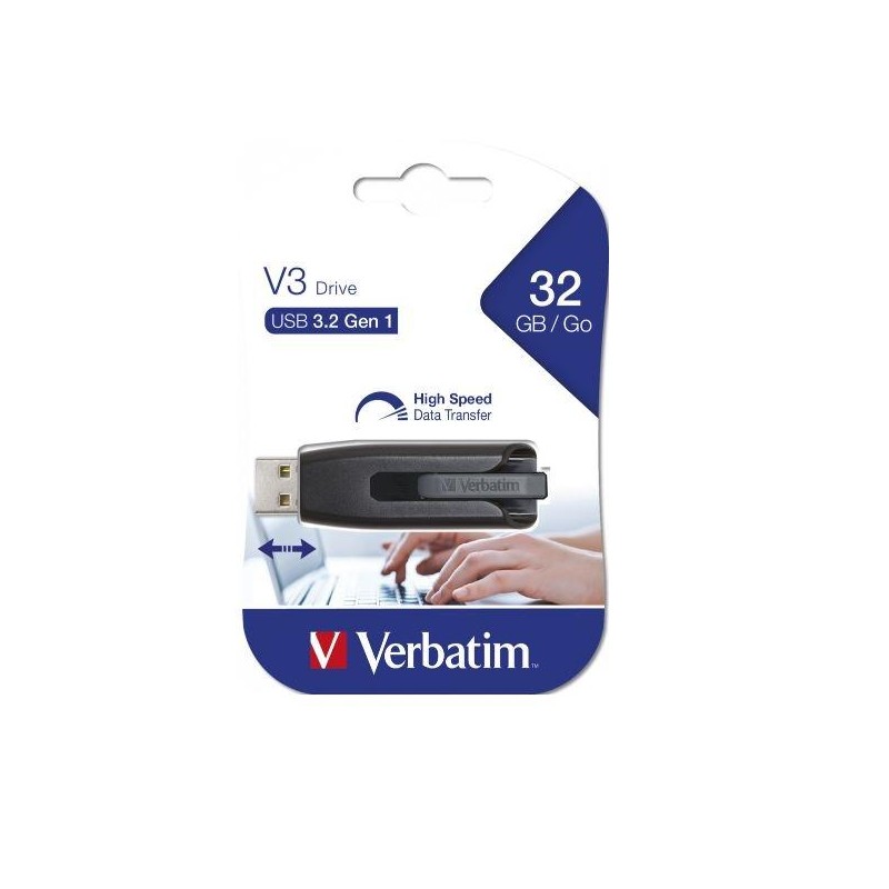 VERBATIM PENDRIVE V3 STORE ´N´ GO SUPER SPEED 32GB RETRÁCTIL USB 3.2 NEGRO