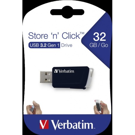 VERBATIM PENDRIVE STORE´N´CLICK 32GB USB 3.2 C/RANURA PARA COLGAR NEGRO