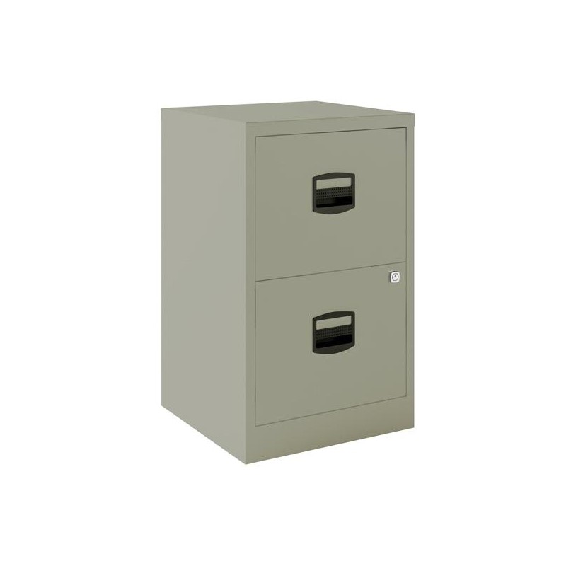 BISLEY ARCHIVADOR METALICO 2 CAJONES ARCHIVO CARPETAS COLGANTES A4 FONDO 40CM GRIS