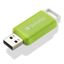 VERBATIM PENDRIVE V DATABAR 32GB HI-SPEED RETRÁCTIL USB 2.0 VERDE