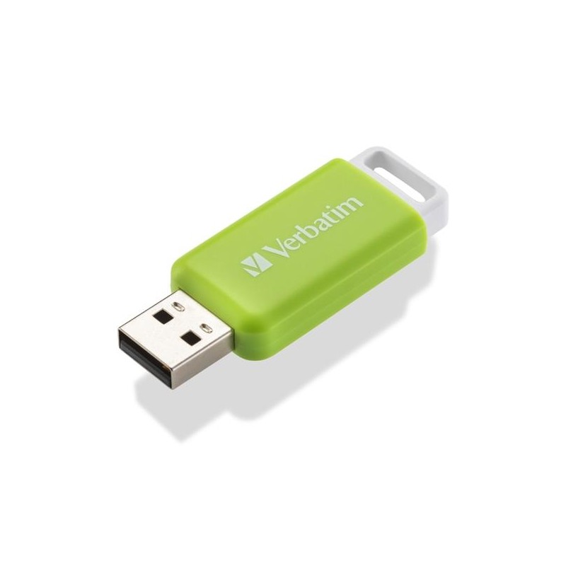 VERBATIM PENDRIVE V DATABAR 32GB HI-SPEED RETRÁCTIL USB 2.0 VERDE