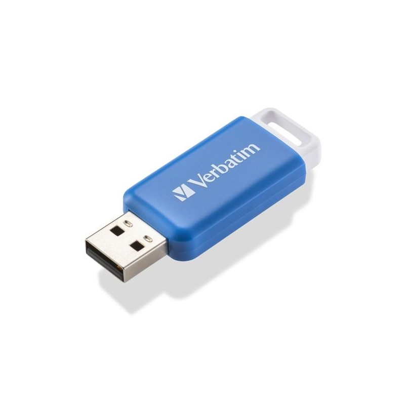 VERBATIM PENDRIVE V DATABAR 64GB HI-SPEED RETRÁCTIL USB 2.0 AZUL