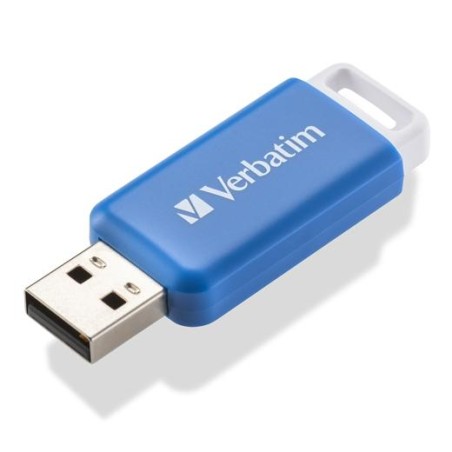 VERBATIM PENDRIVE V DATABAR 64GB HI-SPEED RETRÁCTIL USB 2.0 AZUL