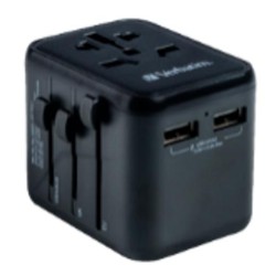 VERBATIM UTA-01 ADAPTADOR UNIVERSAL DE VIAJE CON 2 PUERTOS USB-A