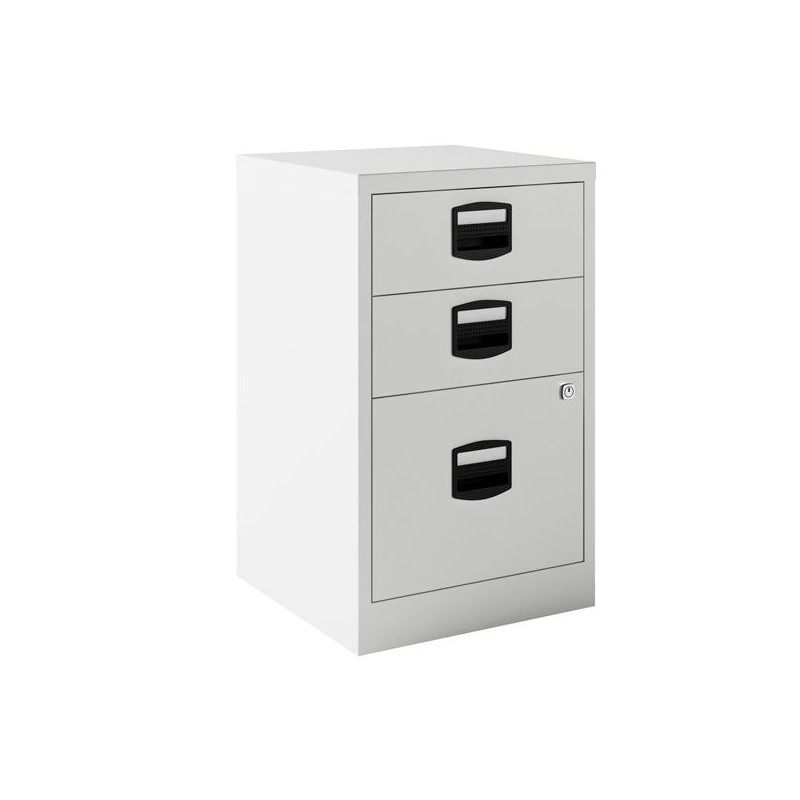 BISLEY ARCHIVADOR METALICO 2 CAJONES PERSONALES + 1 CAJÓN ARCHIVO A4 FONDO 40CM GRIS