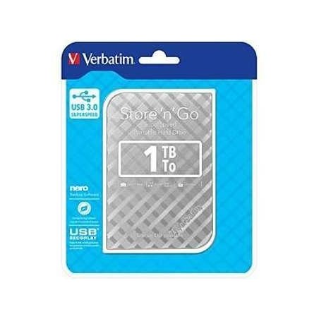 VERBATIM DISCO DURO PORTÁTIL STORE 'N' GO 1TB HDD 2.5" USB 3.0 PLATA