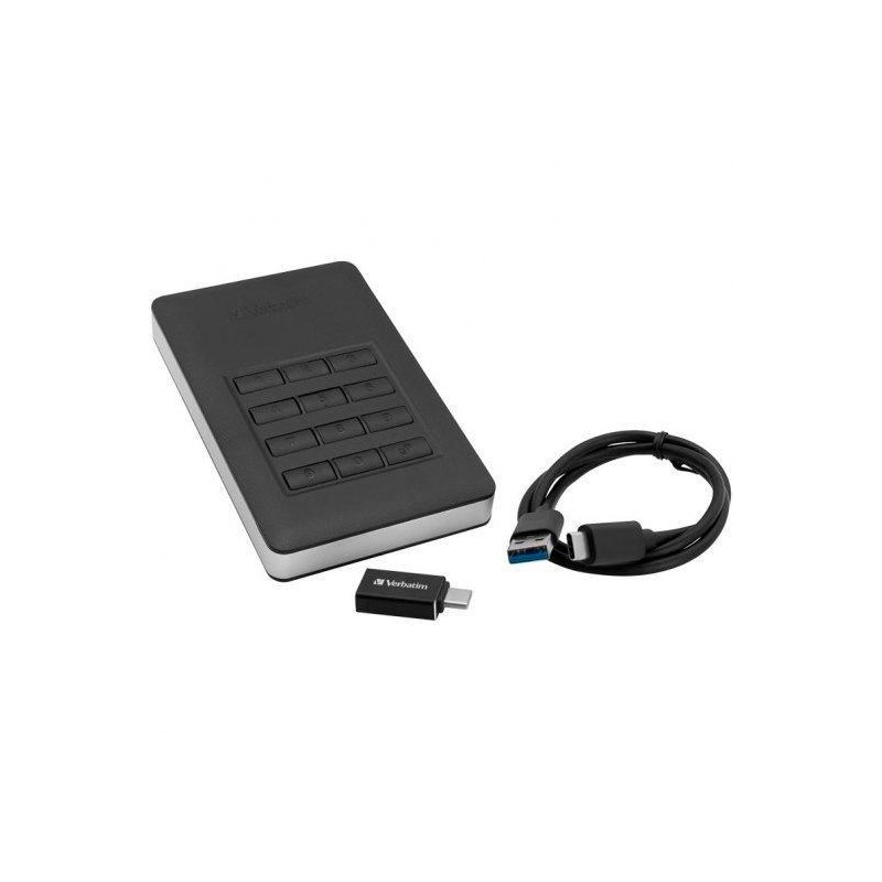 VERBATIM DISCO DURO EXTERNO STORE 'N' GO 2TB HDD 2.5" USB-C CON TECLADO Y CLAVE DE ACCESO