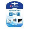 VERBATIM PENDRIVE NANO STORE'N'STAY 64GB SUPER SPEED USB 3.0 AZUL