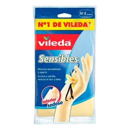 VILEDA GUANTES SENSIBLES SATINADOS TALLA MEDIANA