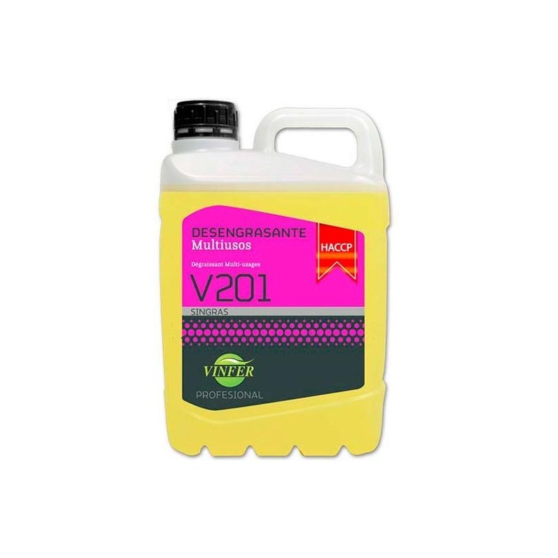 VINFER LIMPIADOR V201 DESENGRASANTE MULTIUSOS AMARILLO -GARRAFA 5L-