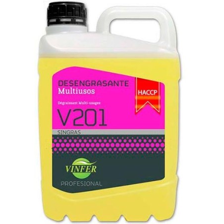 VINFER LIMPIADOR V201 DESENGRASANTE MULTIUSOS AMARILLO -GARRAFA 5L-