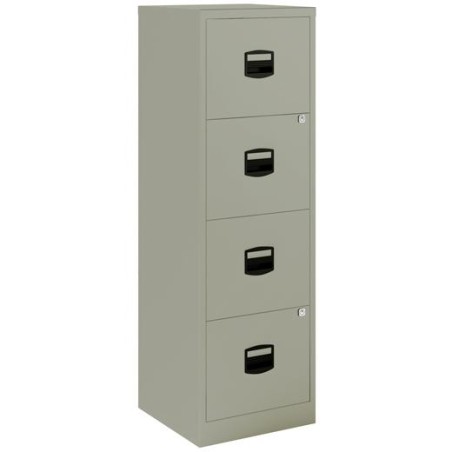 ARCHIVADOR METÁLICO 4 CAJONES , 40X40X125 CM (ANCHO X FONDO X ALTO) FORMATO A4 -CAPACIDAD CAJON 15KG- TIRADOR DE PLÁSTICO - GRIS