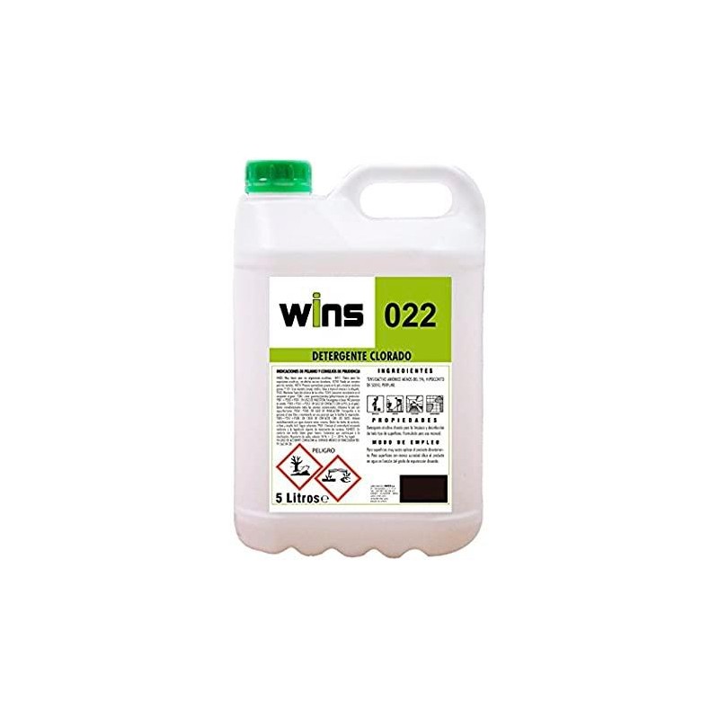 VINFER DETERGENTE ALCALINO CLORADO WINS 022 GARRAFA 5L INCOLORO