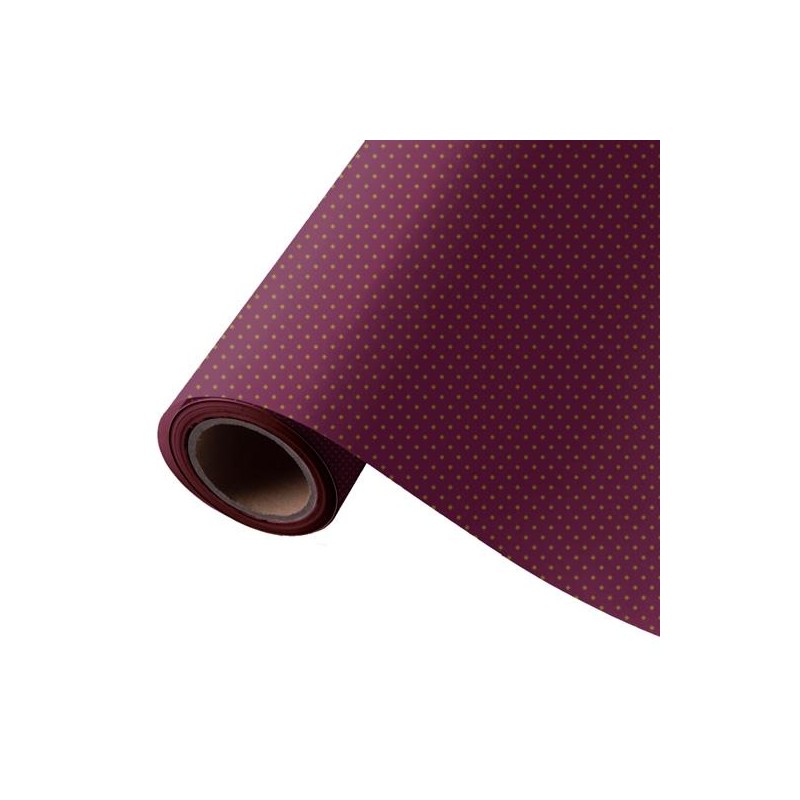 WONDER PAPEL DE REGALO BOBINA 62CM X 80M 4KG TODO AÑO BURDEOS / ROMBOS ORO